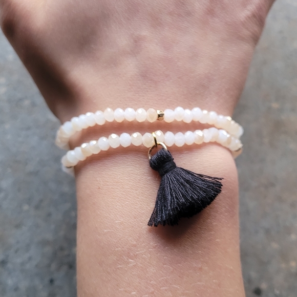 Silk Tassel Gold Wrap Bracelet - Picture 2 of 4